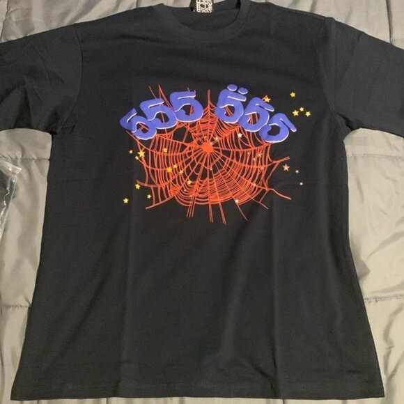 Sp5der Dark Blue 555 Angel Number T-Shirt Men’s Large - Picture 1 of 2